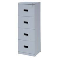 Realspace Steel Filing Cabinet with 4 Lockable Drawers 460 x 400 x 1255 mm Grey