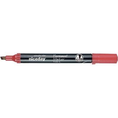 Niceday Permanent Marker PCM2-5 Chisel Red Pack 12