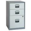 Bisley Filing Cabinet with 3 Lockable Drawers PFA3 413 x 400 x 672mm Silver & White