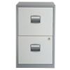 Bisley Steel Filing Cabinet with 2 Lockable Drawers 413 x 400 x 672 mm Silver, White