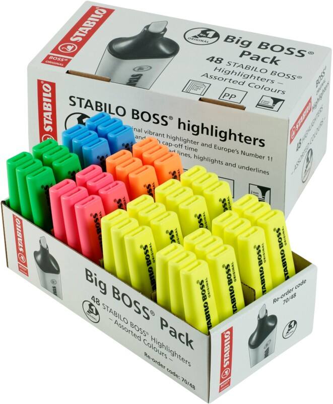 STABILO Big Boss Highlighter Refillable Pack of 48