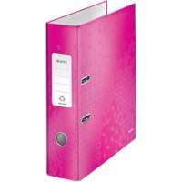 Leitz 180° WOW Lever Arch File A4 80 mm Pink 2 ring Laminated Cardboard Portrait