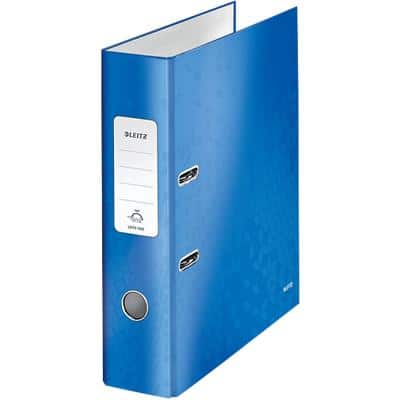 Leitz 180° WOW Lever Arch File A4 80 mm Blue 2 ring Laminated Cardboard Portrait