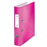 Leitz 180° WOW Lever Arch File A4 50 mm Pink 2 ring Laminated Cardboard Portrait