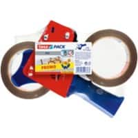 tesapack 57108 Packing Tape Dispenser 50mm x 66m Red & Blue incl. 2 Rolls of adhesive tape