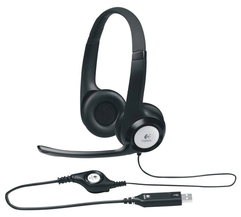 Logitech ClearChat H390 Wired Headset Head Noise Cancelling Microphone Stereo