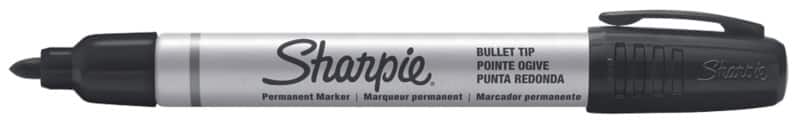 Sharpie Permanent Marker Fine Bullet  - 1.0 mm Black Non Refillable Pack of 12