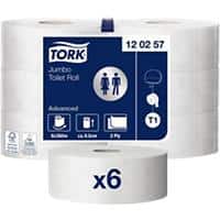Tork 2 Ply Toilet Rolls T1 Advanced Mini Jumbo 6 Rolls of 1800 Sheets