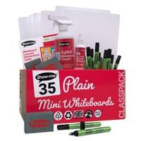 Show-me A4 Plain Mini Whiteboard Classroom Set Pack of 107