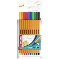 STABILO point 88 Fineliner Pen 0.4 mm Needlepoint Assorted 8810 Pack of 10