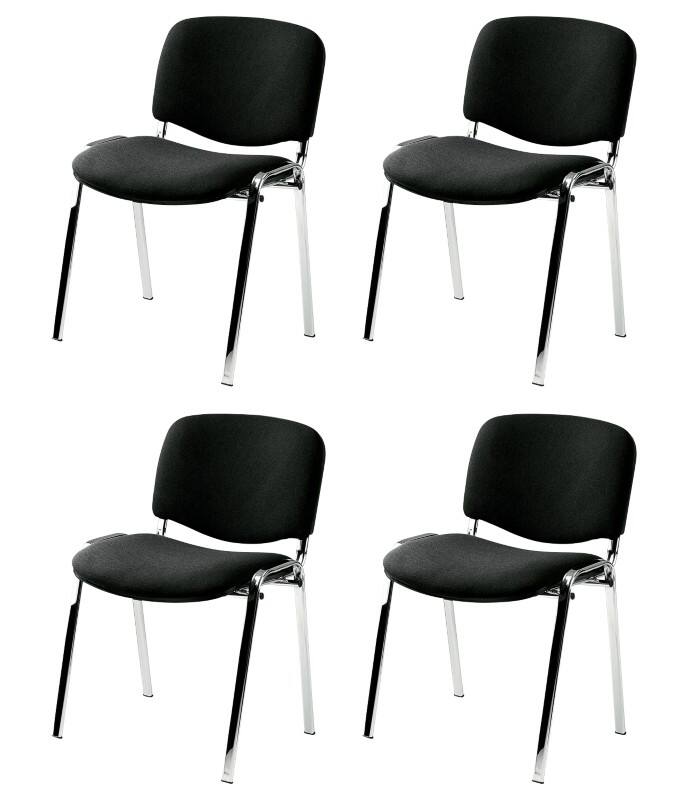 Nowy Styl Visitor Chair ISO Plus Fabric Black Pack of 4