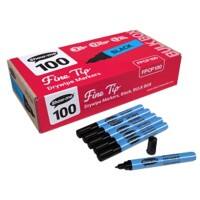 Show-me Drywipe Pen Black Fine Bullet Pack of 100