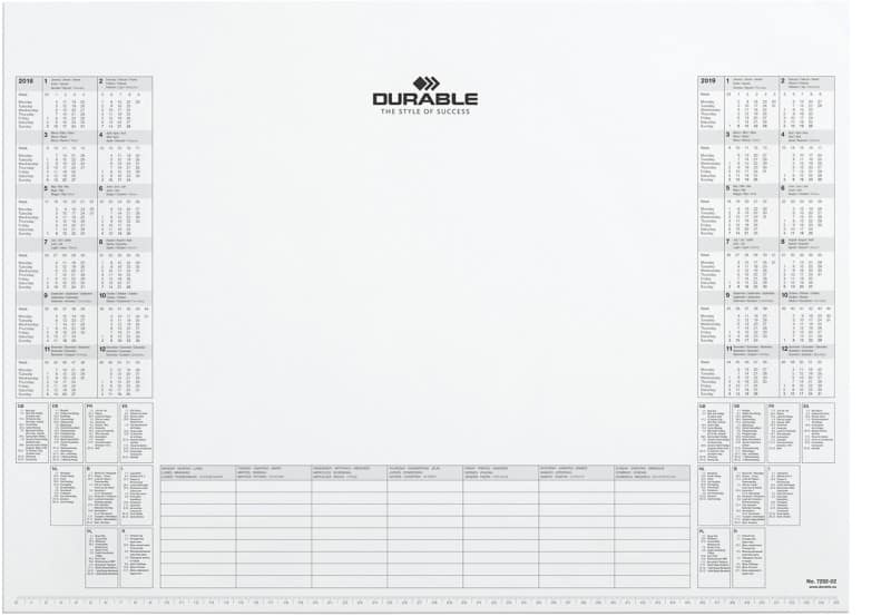 DURABLE Desk Mat 7292/02 Paper White 57 x 41 cm 25 Sheets