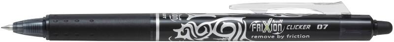 Pilot FriXion Ball Clicker Rollerball Pen Black 0.35 mm Medium Rollerball Pack of 12