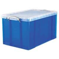 Really Useful Box Plastic Storage 84 Litre Blue, Transparent 440 x 710 x 380 mm