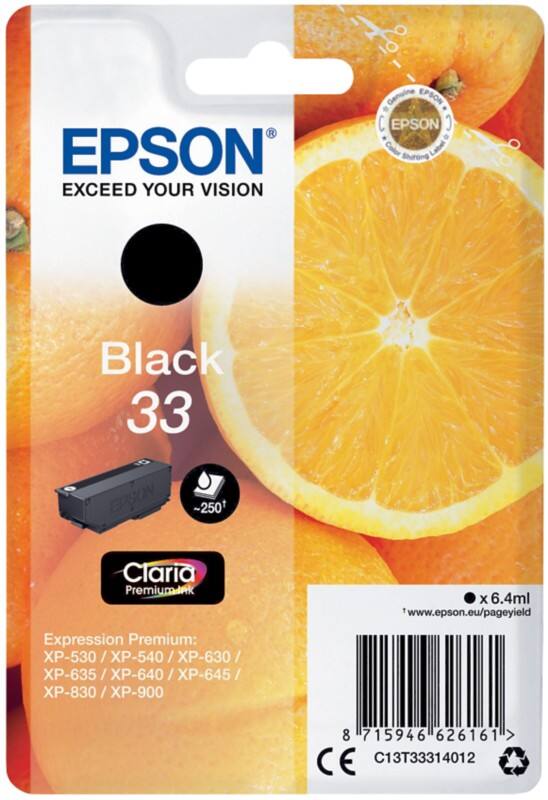 Epson 33 Original Ink Cartridge C13T33314012 Black