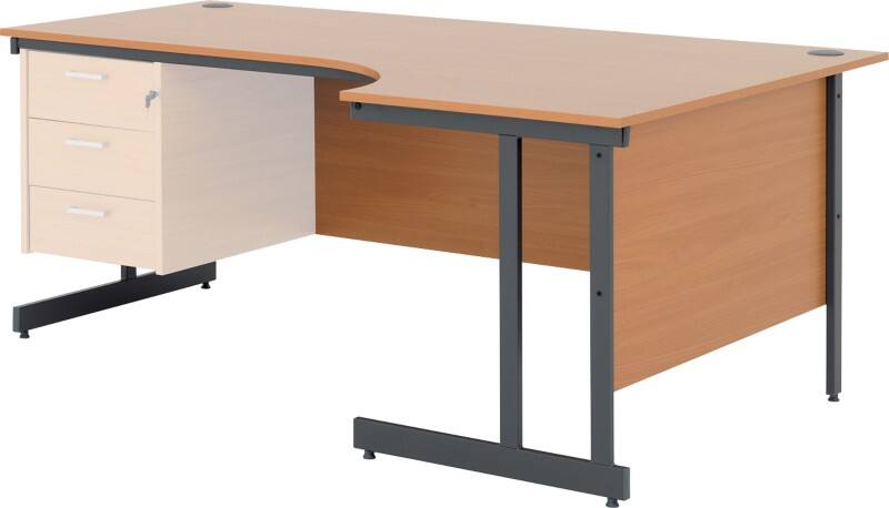 Right Hand Corner Desk Classic Plus Beech 1 800 X 800 X 725 Mm