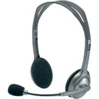 Logitech H110 Wired Stereo Headset Over-the-head with Noise Cancellation 2 x 3.5 mm Jack with Microphone Black