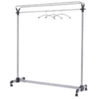 Alba Mobile Garment Rack PMGROUP3 1500 x 500 x 1700mm Silver Grey & Black