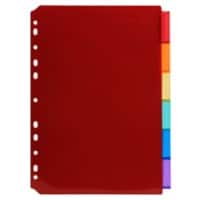 Exacompta Blank Dividers A4+ Assorted Multicolour 6 Part PP (Polypropylene) 11 Holes 3906E