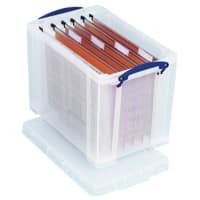 Really Useful Box Plastic Storage 24 Litre Transparent 270 x 290 x 465 mm