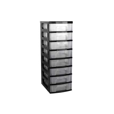 Really Useful Boxes Storage Unit Dt1008 Black Transparent Plastic