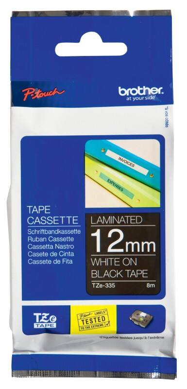 Brother P-Touch Labelling Tape Authentic TZe-335 Adhesive 12 mm x 8 m