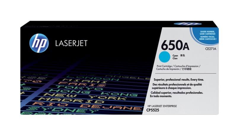 HP 650A Original Toner Cartridge CE271A Cyan