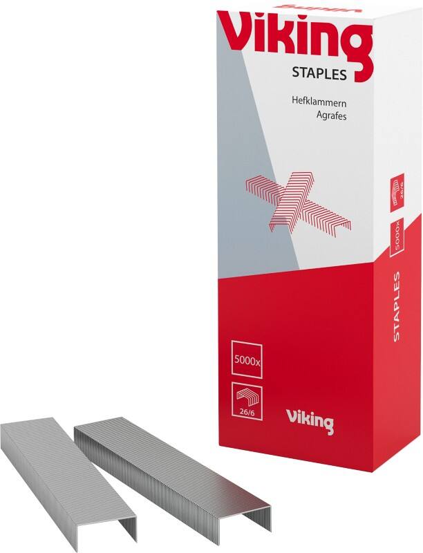Viking Staples 26/6 5619465 Metal Silver Pack of 5000