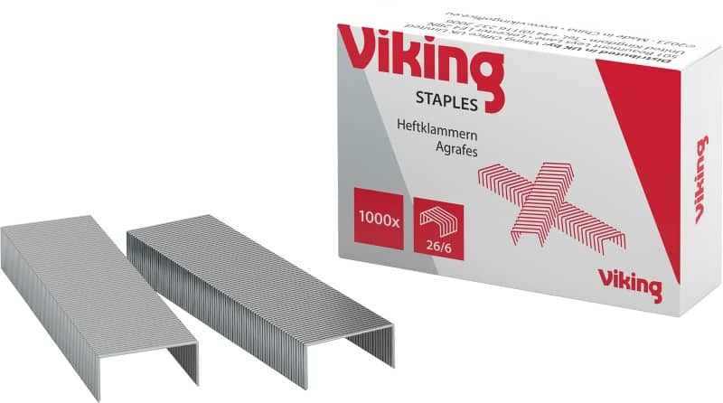Viking Staples 26/6 5619474 Wire Silver Pack of 1000