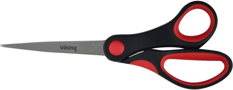 Viking Soft Grip Suitable For Lefthanded People Scissors 95 mm Stainless Steel Black, Red