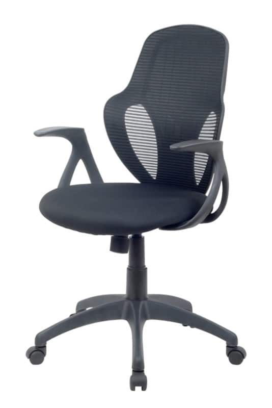 Realspace austin office chair basic tilt mesh, fabric fixed armrest height adjustable seat black 110 kg