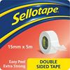 Sellotape Double Sided Tape 15mm x 5m White