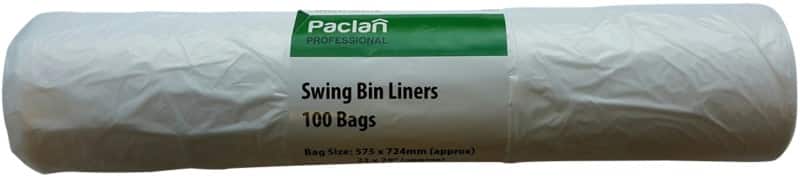 Paclan Bin Bags 35 L White PE (Polyethylene) 8 microns Pack of 100