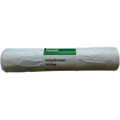 Paclan Bin Bags 35 L White PE (Polyethylene) 8 Microns Pack of 100