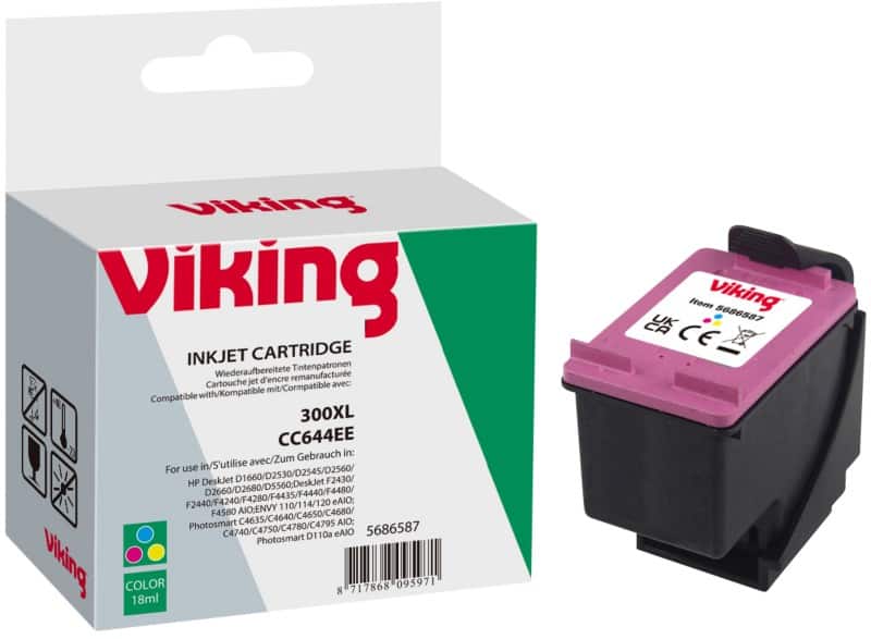 Viking 300XL Compatible HP Ink Cartridge CC644EE Cyan, Magenta, Yellow