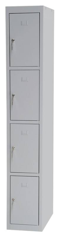 Viking Realspace Metal Locker Adding Unit 4 Doors 1 nest Key lock 300 x 500 x 1,800 mm Grey