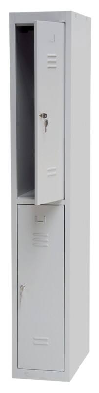 Viking Realspace Metal Locker Base Unit 2 Doors 1 nest Key lock 300 x 500 x 1,800 mm Grey