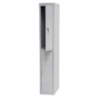 Realspace Metal Locker 2 Doors Key lock 300 x 500 x 1,800 mm Grey