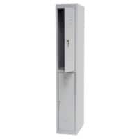 Realspace Metal Locker Base Unit with 2 Doors Key Lock180 x 30 x 50 cm Grey