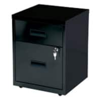 Realspace Pedestal with 2 Lockable Drawers Metal 400 x 400 x 510mm Black