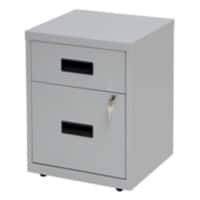 Realspace Pedestal with 2 Lockable Drawers Metal 400 x 400 x 510mm Grey