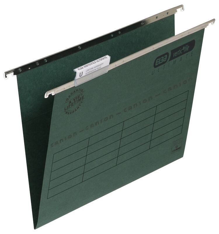 ELBA Vertical Suspension File Foolscap V Base 240 gsm Green Pack of 50