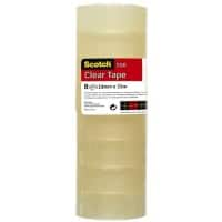 Scotch Crystal Clear Tape Transparent 19 mm x 33 m PP (Polypropylene) Pack of 8