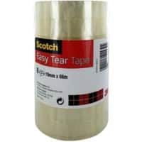 Scotch Easy Tear Clear Tape Tower 19mm x 66m Transparent 8 Rolls