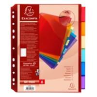 Exacompta Tabbed Pockets A4+ 200 Micron Assorted Pack of 6