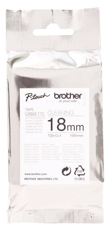 Brother Cleaning Cartridge TZe-CL4, Authentic, Self Adhesive, White, 18 mm x 8 m