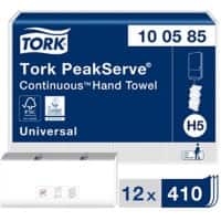 Tork Peakserve  Hand Towels H5 White 1 Ply 100585 12 Packs of 410 Sheets