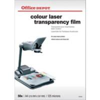 Office Depot Transparency Film 125 Microns A4 Clear 21 x 29.7 cm Transparent Pack of 50