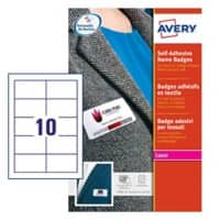 Avery Zweckform Name Badge Labels Removable 80 x 50mm White Pack of 200 (20 Sheets of 10 Labels)